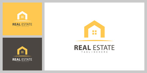 Fototapeta premium Minimalist Building Icon Logo – Real Estate Business Branding Template