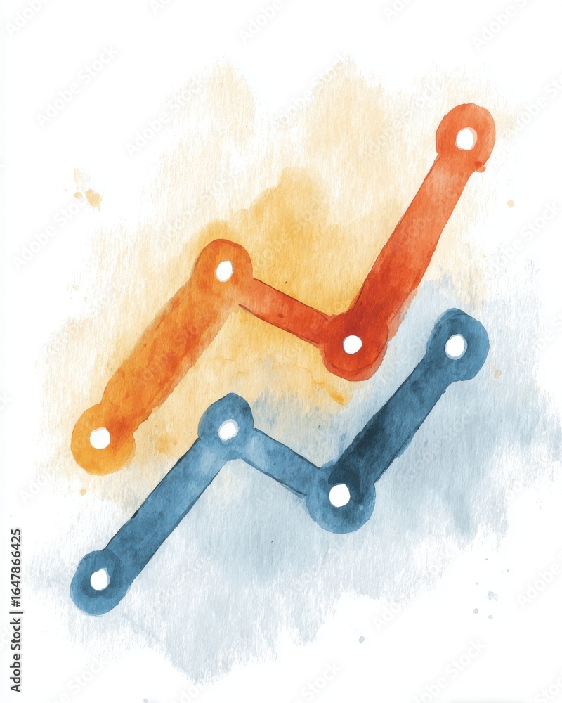 Aufkleber analyzing business metrics with open graph lines for dashboard insights