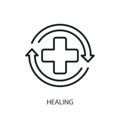 Healing thin line vector icons.