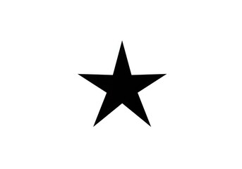 Bold black star gleaming on white, a symbol of achievement and excellence, perfect for branding, design, or adding a touch of stellar quality to your project