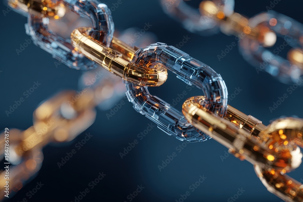 Aufkleber blockchain technology demonstrating block validation process in a realistic digital environment