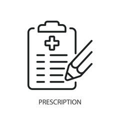 Prescription thin line vector icons.