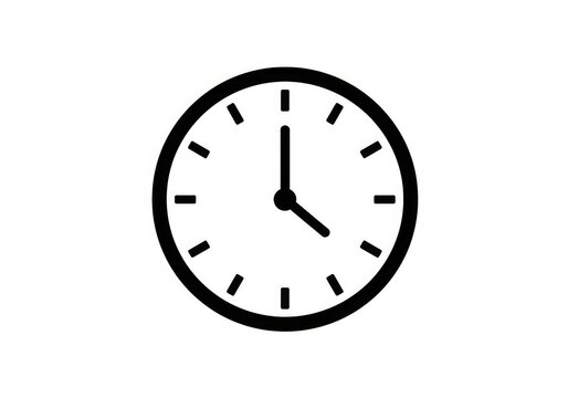 Timeless clock face showing the importance of time management and deadlines, perfect for business presentations, educational materials, or scheduling apps in a modern design