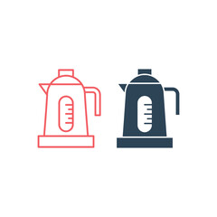 Electric Kettle vector illustration icons set