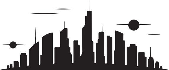 Naklejka premium The Hague Skyline Silhouette Vector with Netherlands Cities on White Background