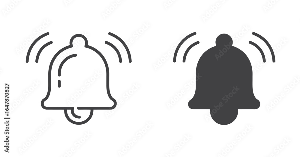 Poster untitledillustration of a notification bell isolated on white background, representing alerts, remin