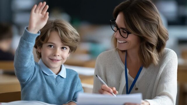 Engaging Teacher Encouraging Student Participation in Homework Discussion