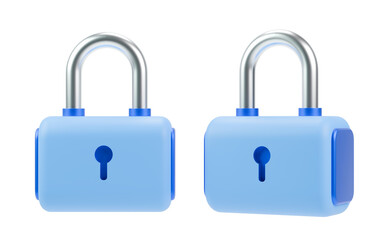 3d blue padlock icons with security concept.