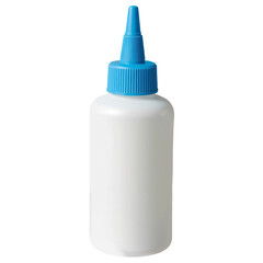 White glue bottle with blue cap isolated on transparent background