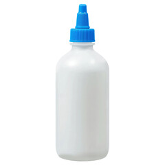White glue bottle with blue cap isolated on transparent background