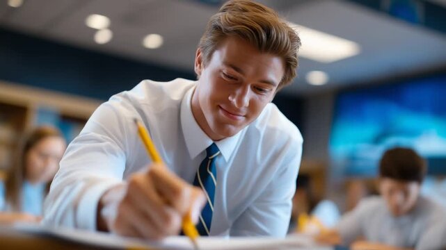 Teacher Providing Feedback on Homework with Written Work in Focus