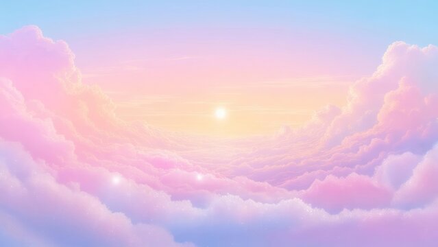 Pastel cloudscape, soft sunrise