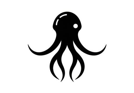 Bold octopus silhouette for striking logo design projects or vibrant ocean-themed graphics that demand attention and a touch of playful mystery, perfect for branding