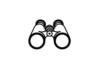 Classic black binoculars provide a crisp image for travel adventures, outdoor exploration, or birdwatching, ready to bring distant views into sharp focus