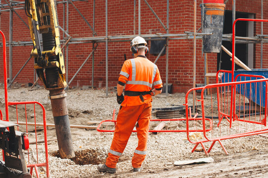 Vacuum excavator used on construction site by builders to dig ground in safe maner to expose undeground services without causing damage to them