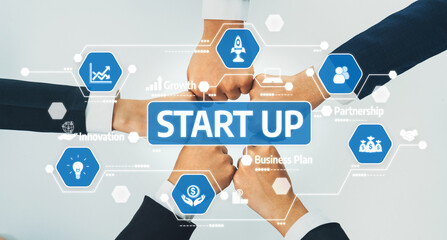 A diverse group of hands joining together with digital elements showcasing business growth and innovative ideas. Perfect for themes of collaboration in start-up environments. Amity