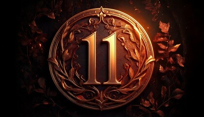 ornate golden number eleven frame