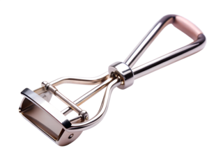 Metal eyelash curler tool for beauty and makeup isolated on transparent background
