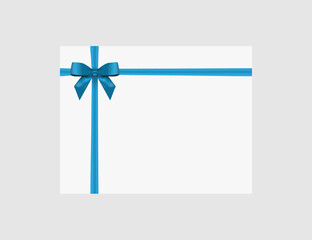 Blue Ribbon with Bow on White Background for Celebrations and Gift Wrapping.
