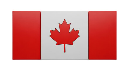 Canadian maple leaf flag isolated on white background