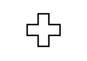 Obraz premium Simple geometric plus sign symbol graphic design, clean and modern, perfect for health, medical, or educational concepts