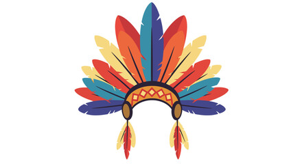 Naklejka premium A minimalist Amazonian feather headdress vector icon