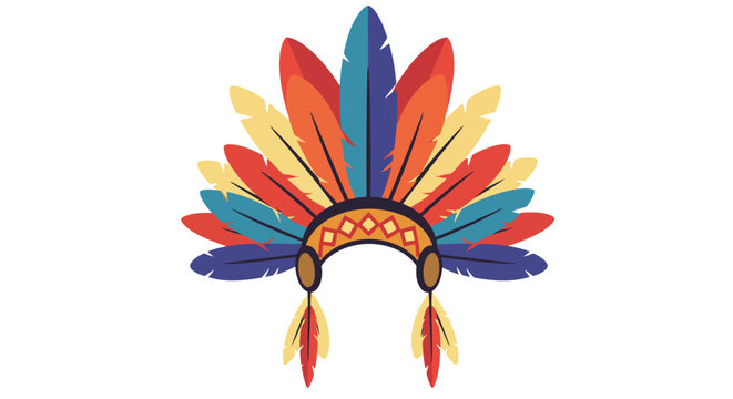A minimalist Amazonian feather headdress vector icon