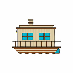 Houseboat Vector Illustration