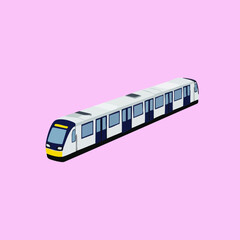 Electric Multiple Unit Train Vector Illustration