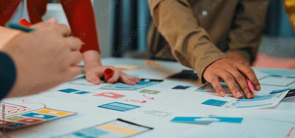 Poster a dynamic brainstorming session captures diverse professionals collaborating on innovative design id