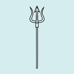 Fototapeta premium Three-pronged Spear Vector Illustration