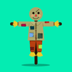 Patchwork Scarecrow Illustration