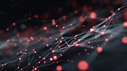 Abstract digital network with interconnected lines and glowing dots - Powered by Adobe