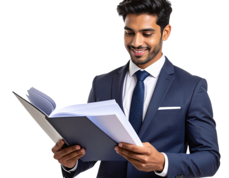 businessman reading a newspaper