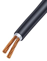 Close-up of a dark blue electrical wire