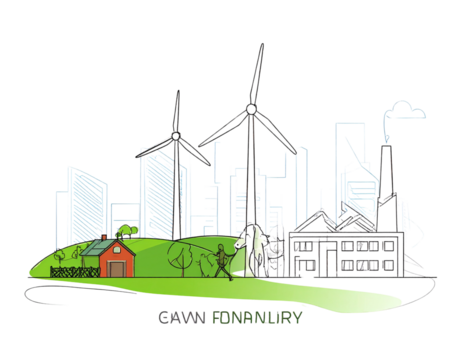 Line city. Cityscape art panorama, town or village street, small rural farm. Linear u