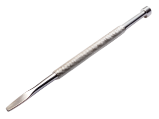 A metal sculpting tool with a textured handle, isolated on transparent background