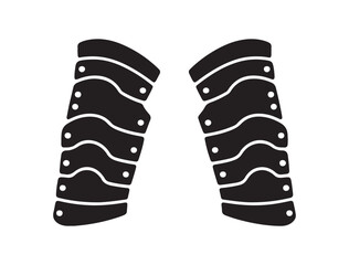 Solid Black Bracers of Hercules. Vector black silhouette. with white background