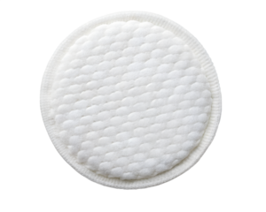 Single round white cotton pad isolated on transparent background