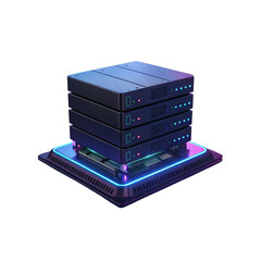 3D vector icon illustration of a data storage server hard drive stack case