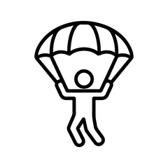 Line icon parachute jump vector on white background
Vector line icon on white background