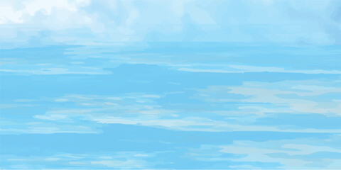 Clouds and sky watercolor vector hand drawn vector illustration. Abstract blue winter watercolor background. Sky pattern with snow. Light blue watercolour paper texture background.