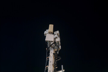Communication Tower Against Night Sky