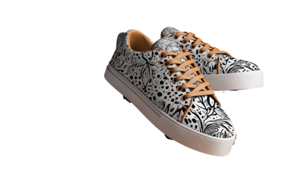 Trendy sneakers mockup on monochrome background