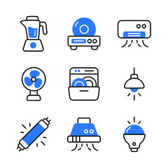 Electronic Colored Outline  Icons Pack