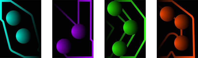 Molecule on black background illustration design.