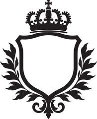 Royal Crest Emblem with Crown and Laurel"