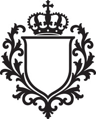 Royal Crest Emblem with Crown and Laurel"