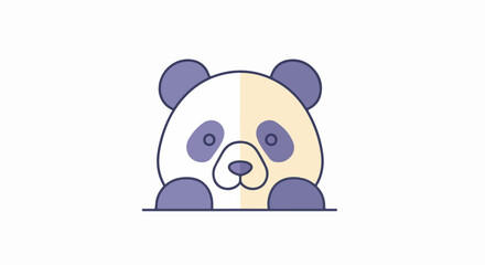 Cute Cartoon Panda Peeking Out