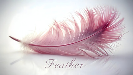 Obraz premium Delicate pink feather with soft wispy barbs and a smooth stem image